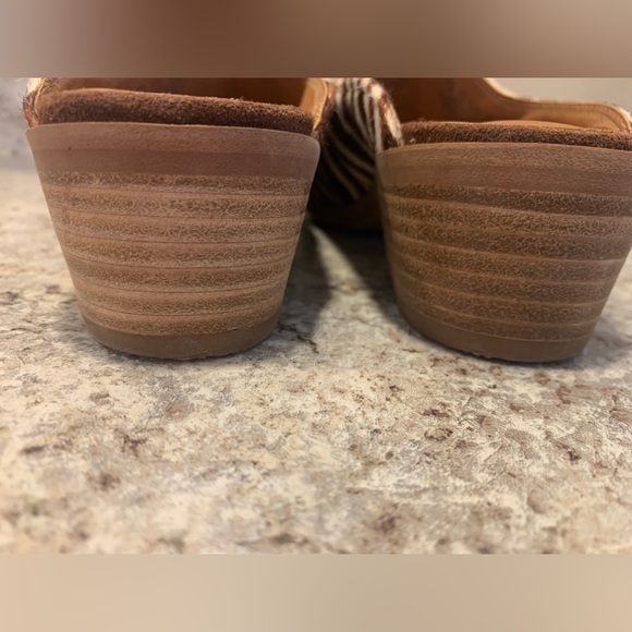 Zodiac MULES Size 7.5M Calf Hair Slip-On Quartz Zebra Brown Shoes - Picture 7 of 12